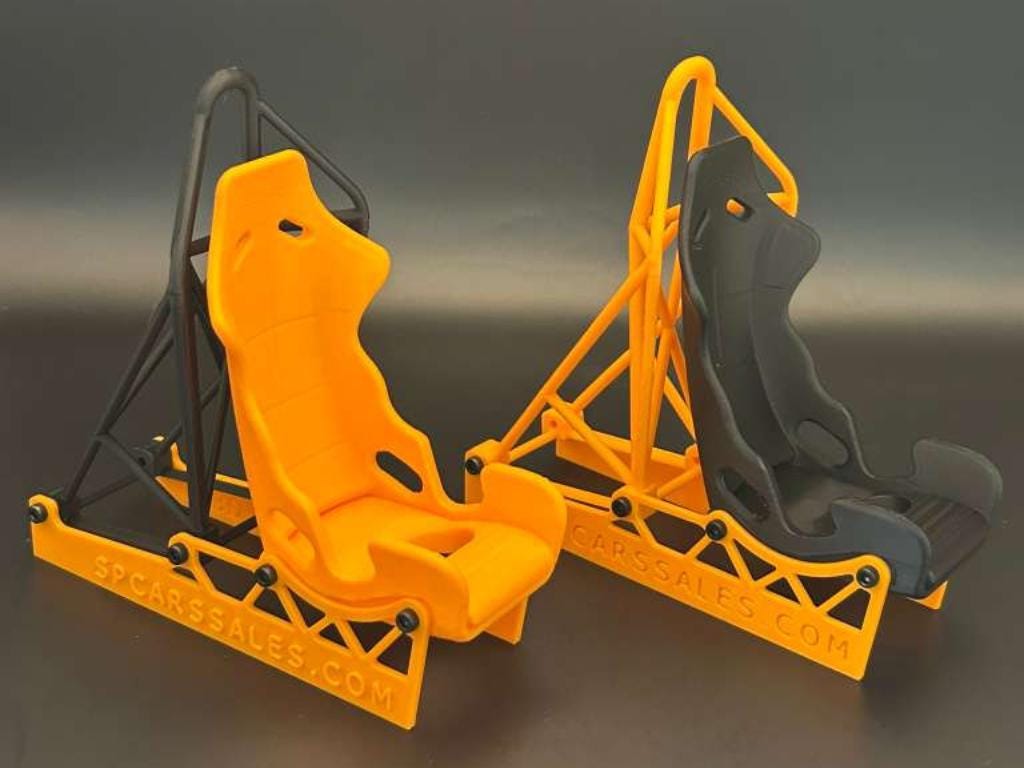 Racing Seat Phone Stand & Business Card Holder | 3D Printed Desk Organizer for Gearheads
