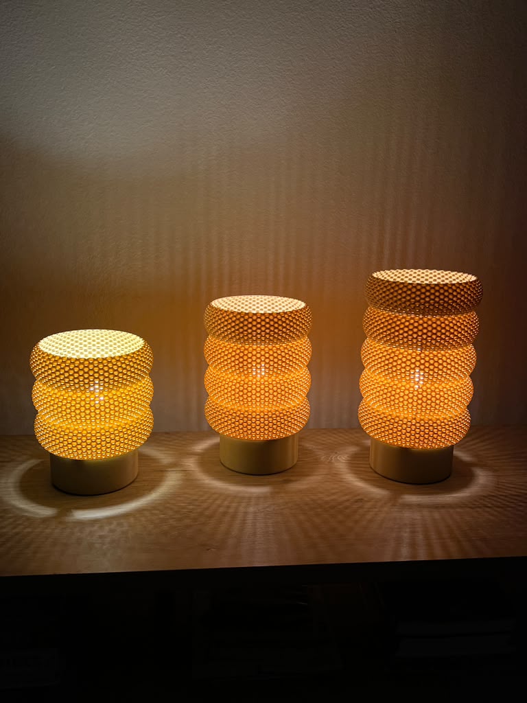 Table Lamp Set — 3-Piece Segmented Mesh | DELFINA by Lunfardo