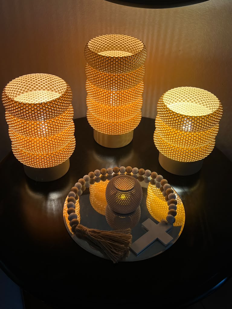 Table Lamp Set — 3-Piece Segmented Mesh | DELFINA by Lunfardo