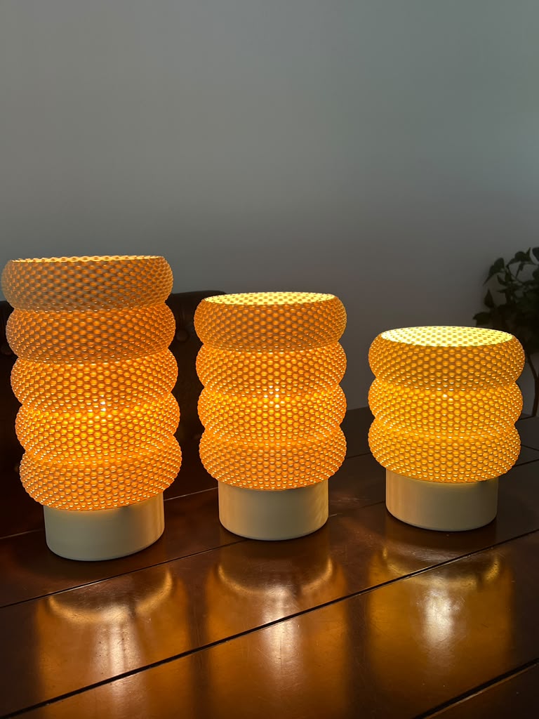 Table Lamp Set — 3-Piece Segmented Mesh | DELFINA by Lunfardo