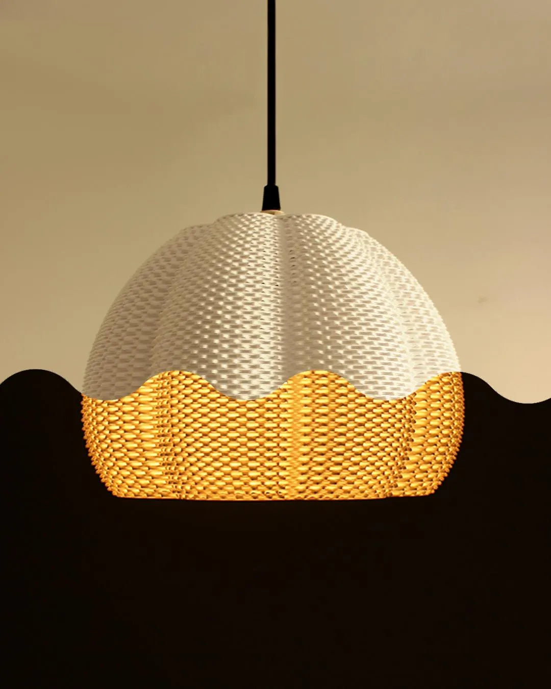 MARINA —  Pendant Lamp Sculptural 3D Printed Hanging Light, Organic Modern Design by Lunfardo