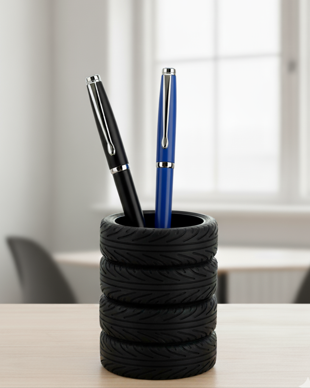 Tire Stack Pen Holder | 3D Printed Desk Organizer for Car Lovers | Racing-Inspired Office Decor