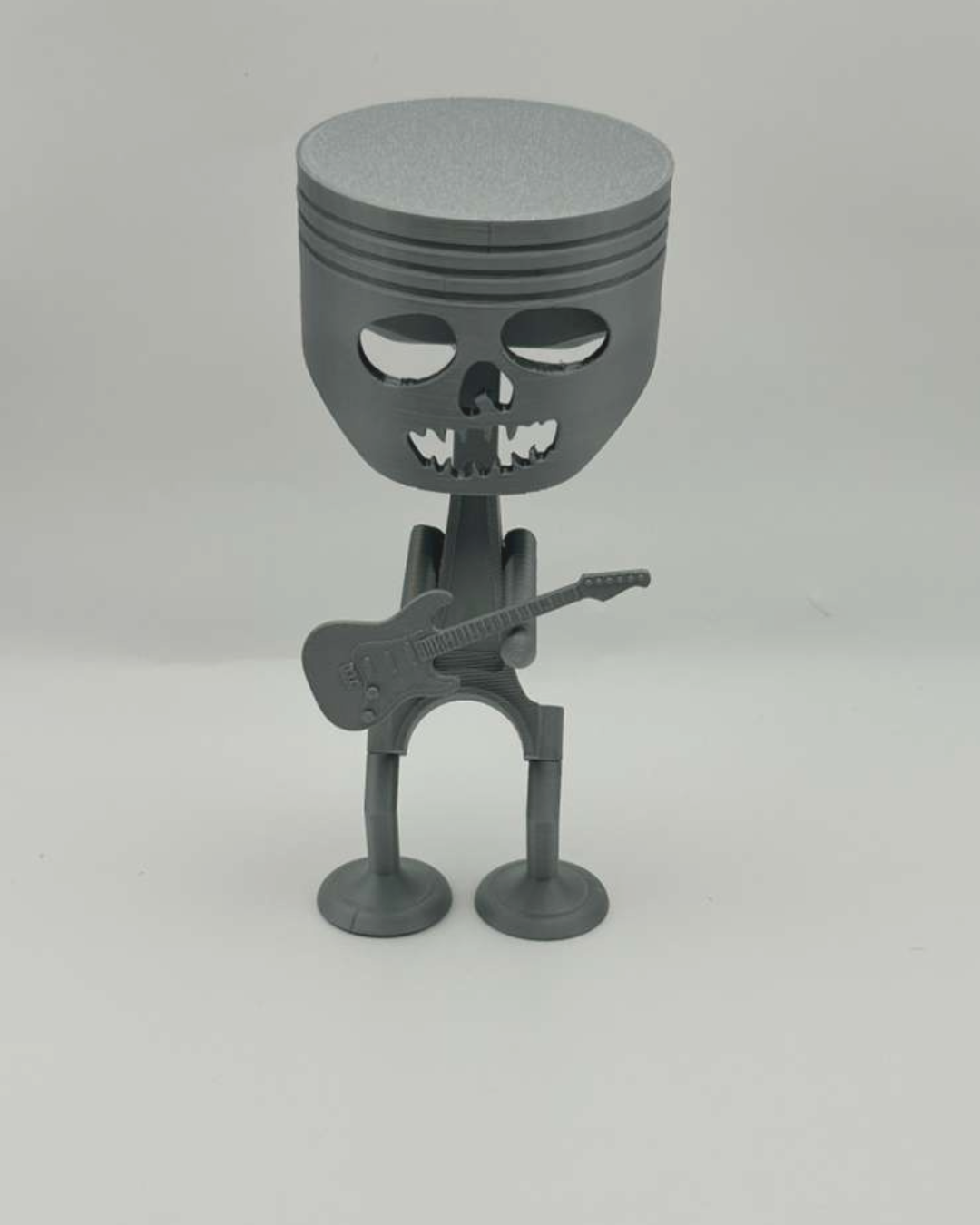 Skeleton Guitarist Decor | 3D Printed Rock Figurine | Music Studio & Man Cave Display
